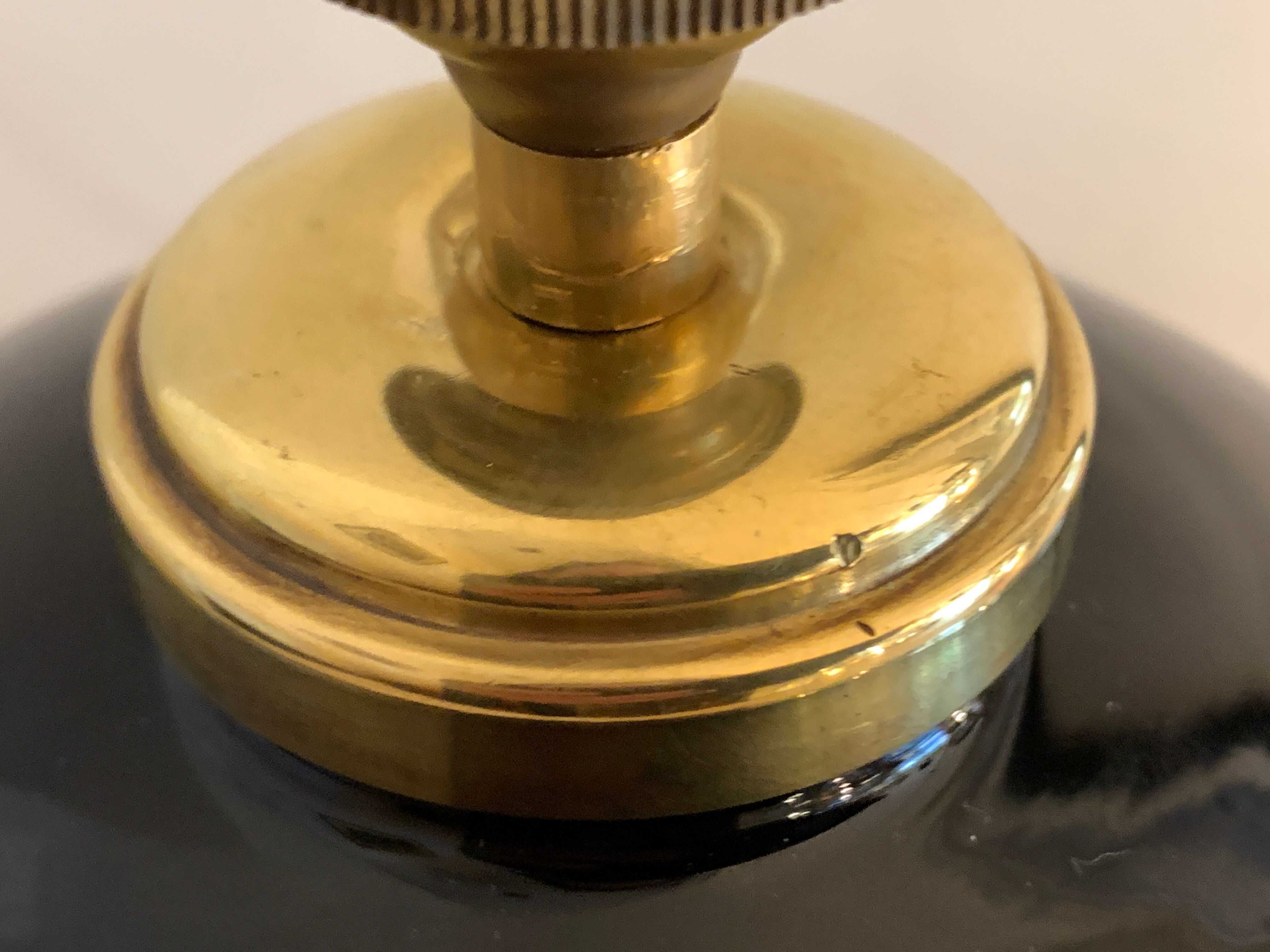 Art deco lamp foot in black opaline