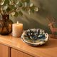 Glazed ceramic cup – Deer in the forest – Incised decoration and free form