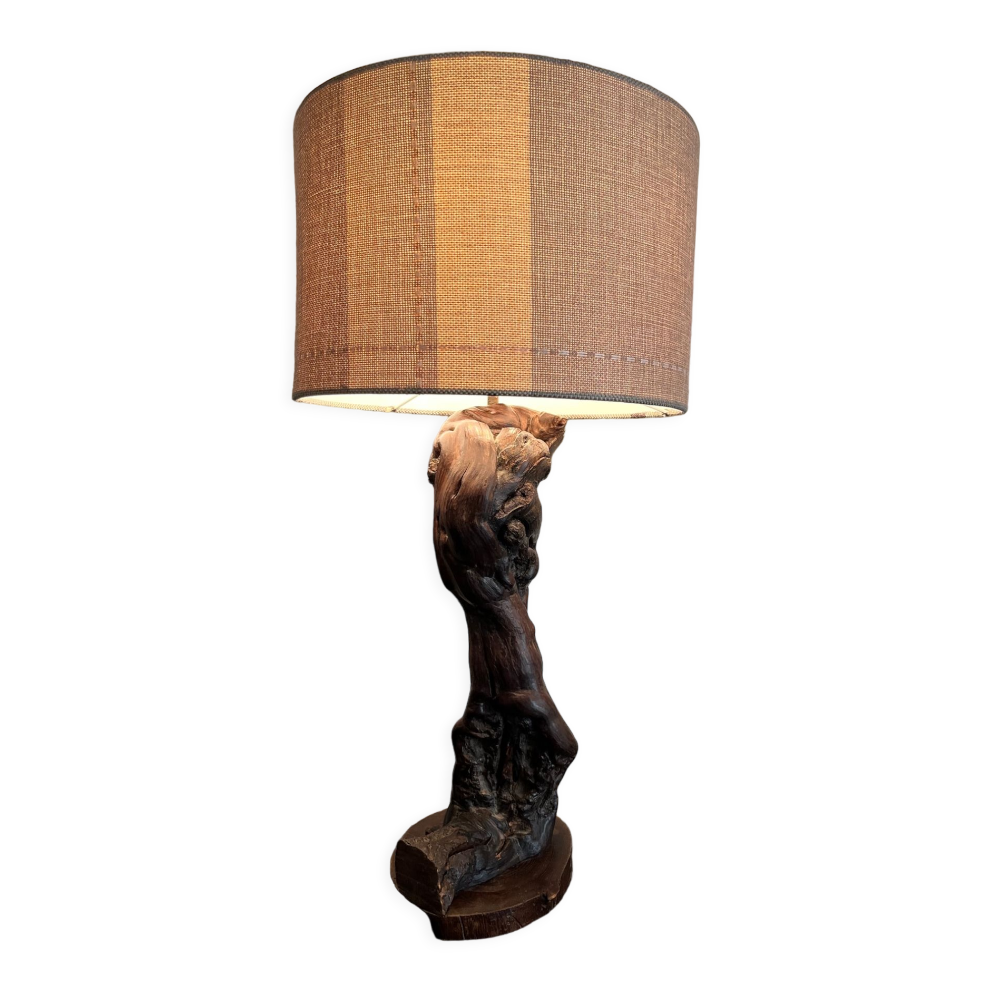 Brutalist wooden lamp