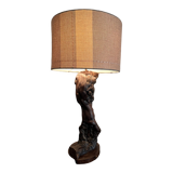 Brutalist wooden lamp