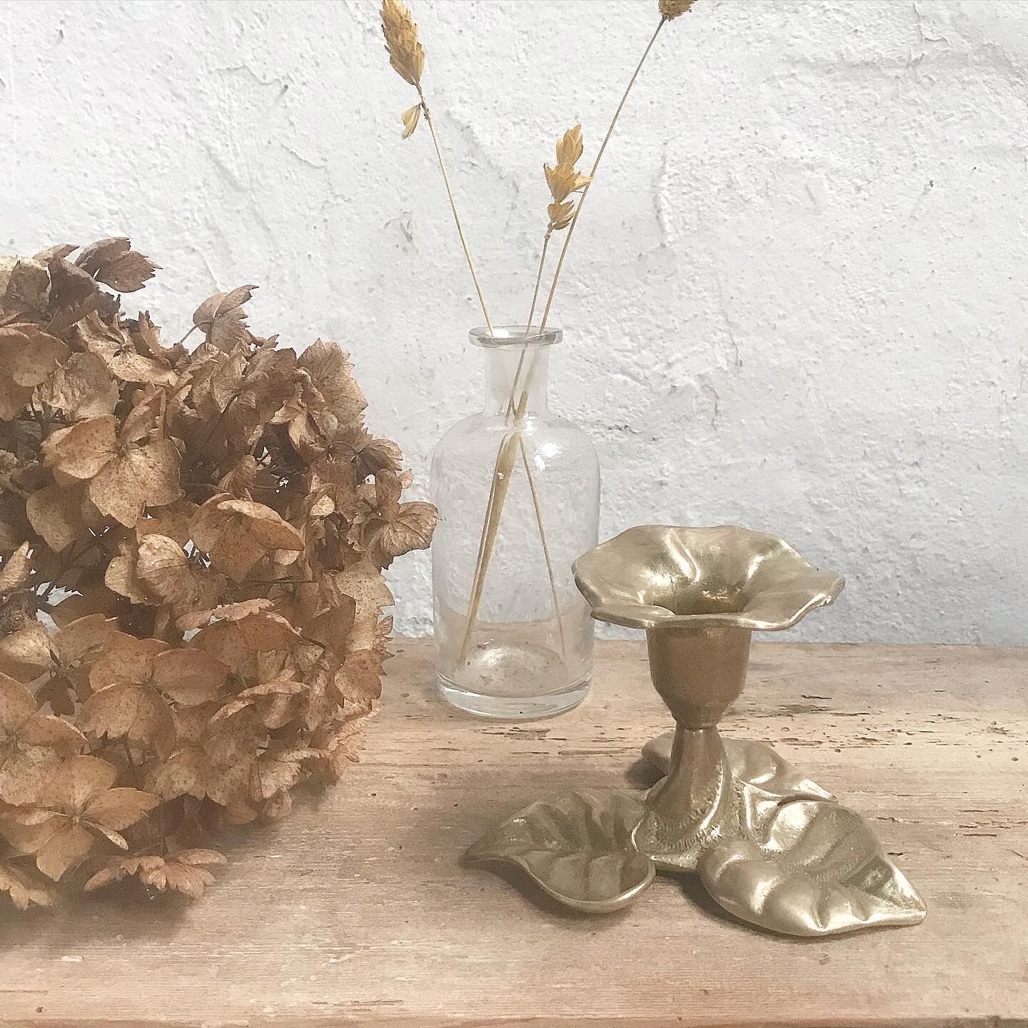 Brass flower candle holder