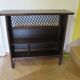 Rare vintage meuble de bar étagère bois rotin tressé années 80 rétro