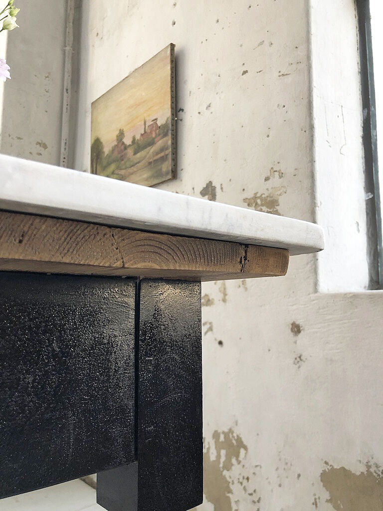 Butcher's table work central island marble