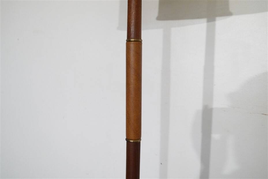 Scandinavian teak and leather floor lamp, 1960