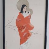Peinture japonaise gouache sur soie, 1930