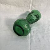 Italian vase in green glass, dimensions: height -25.5 cm - diameter -11 cm -