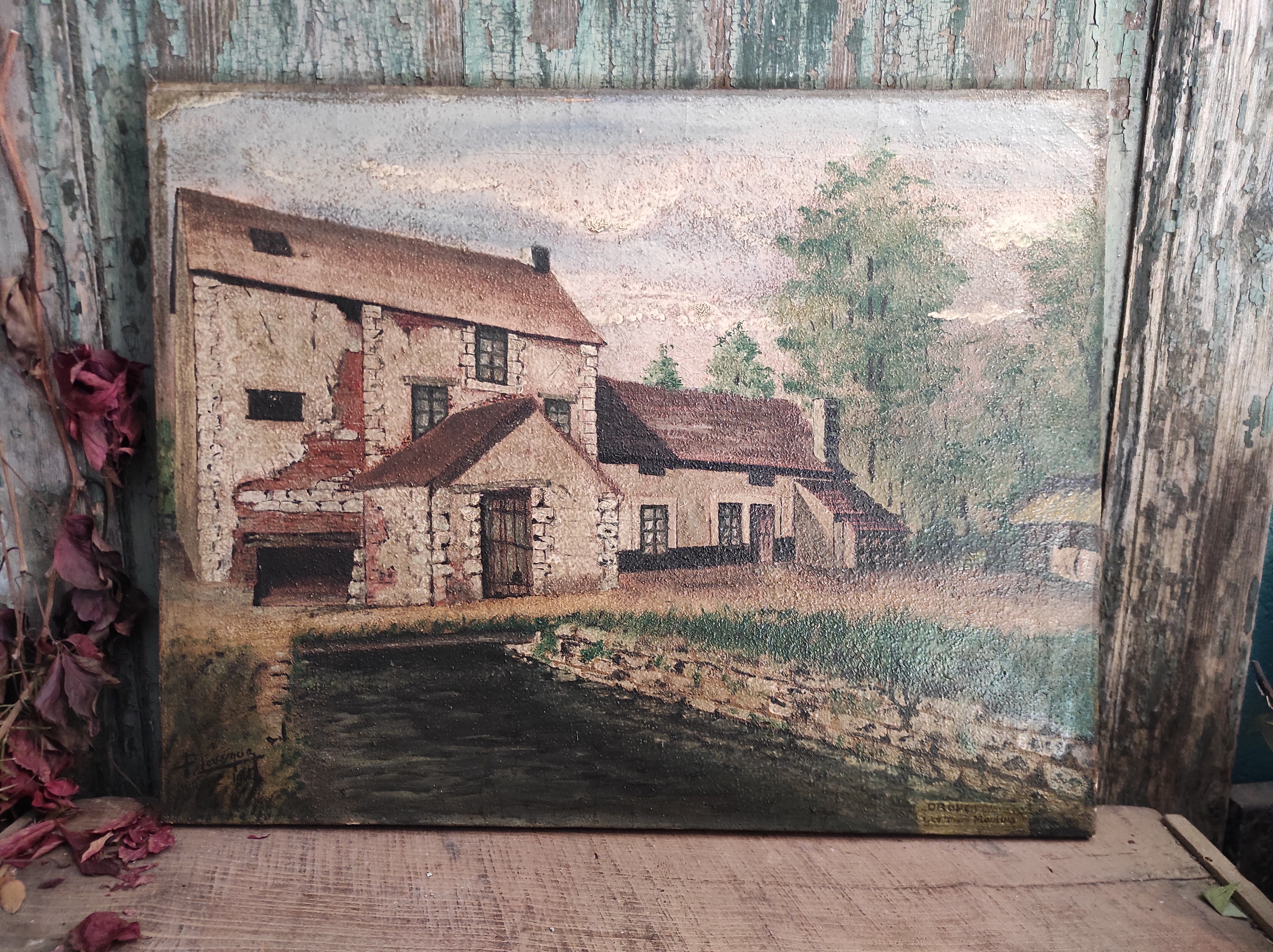 Vintage French oil painting, signed Levergne, 1958