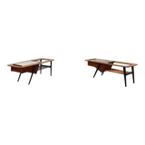 2 Coffee Tables '210', teak wood and ceramic,by Alfred Hendrickx, Belform