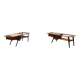 2 tables basses '210', bois de teck et céramique, par Alfred Hendrickx, Belform