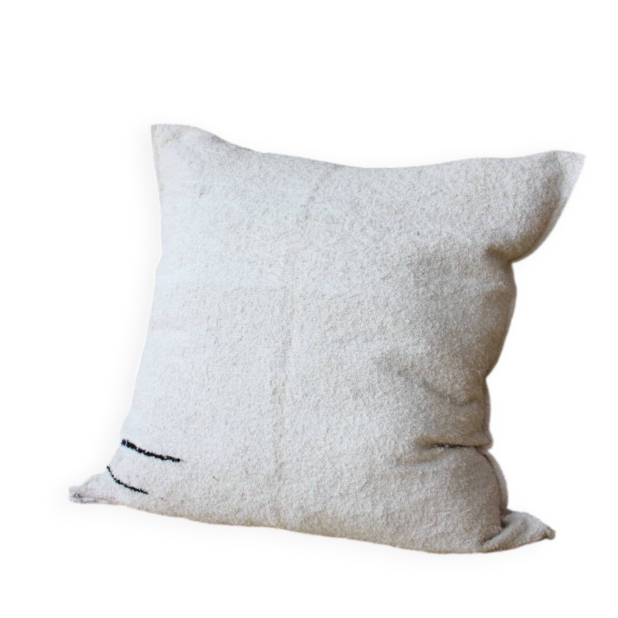 Hand-woven handmade pouf cover made from recycled cotton