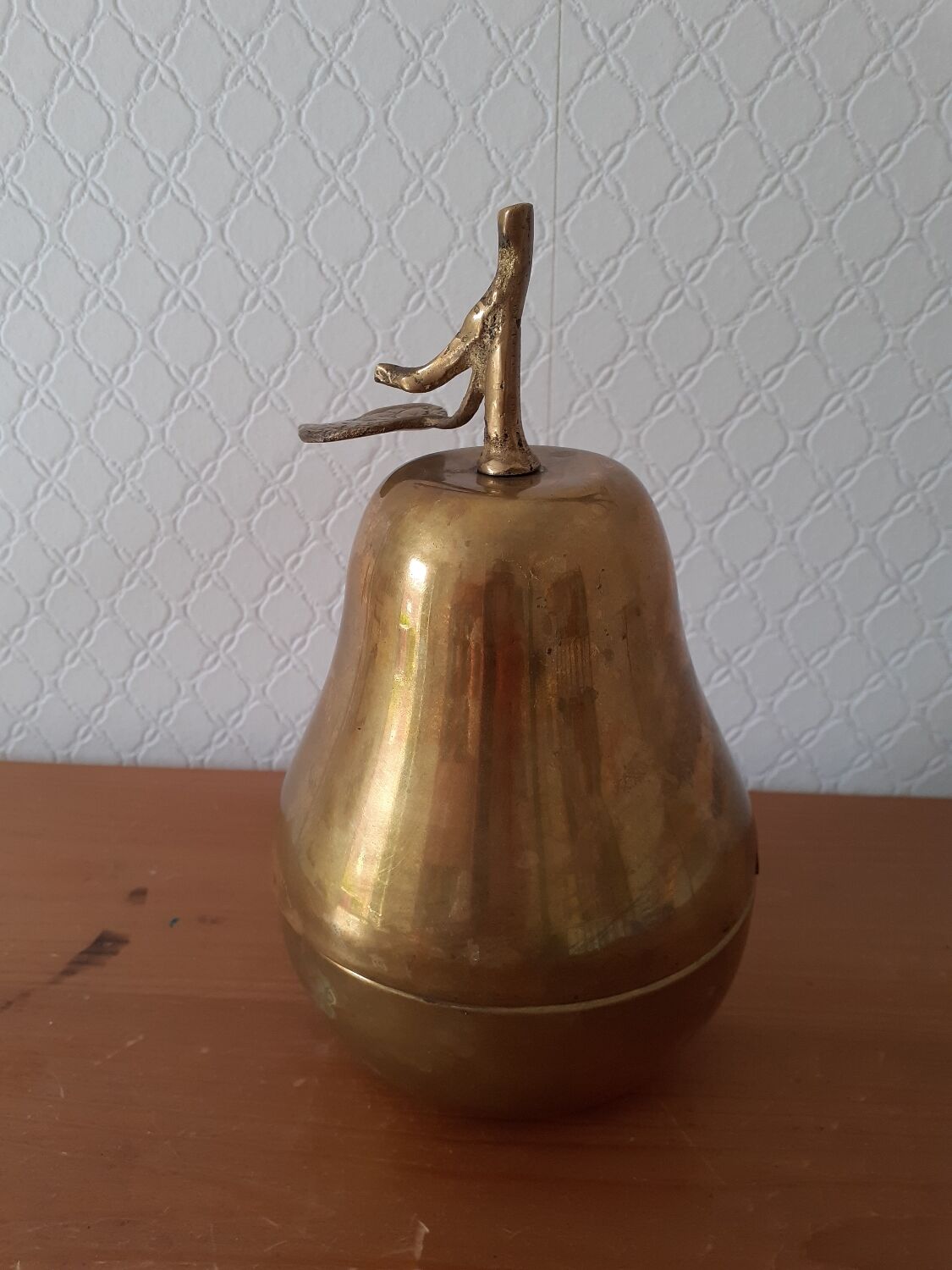 Pear brass candy box