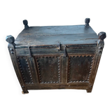 Coffre ancien iranien en bois massif - fabriqué à la main