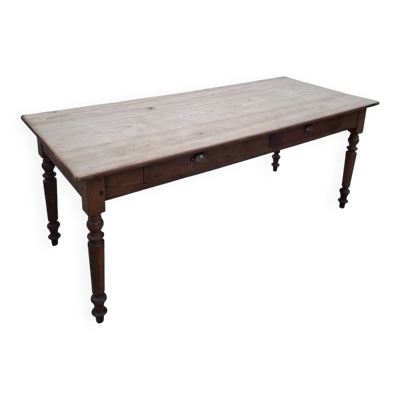 Table de métier ancienne, 2 tiroirs, piètements Louis Philippe