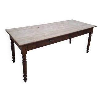 Old shop/work table with 2 drawers, Louis Philippe legs.