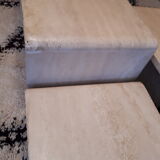 3 tables gigognes in travertine 70s