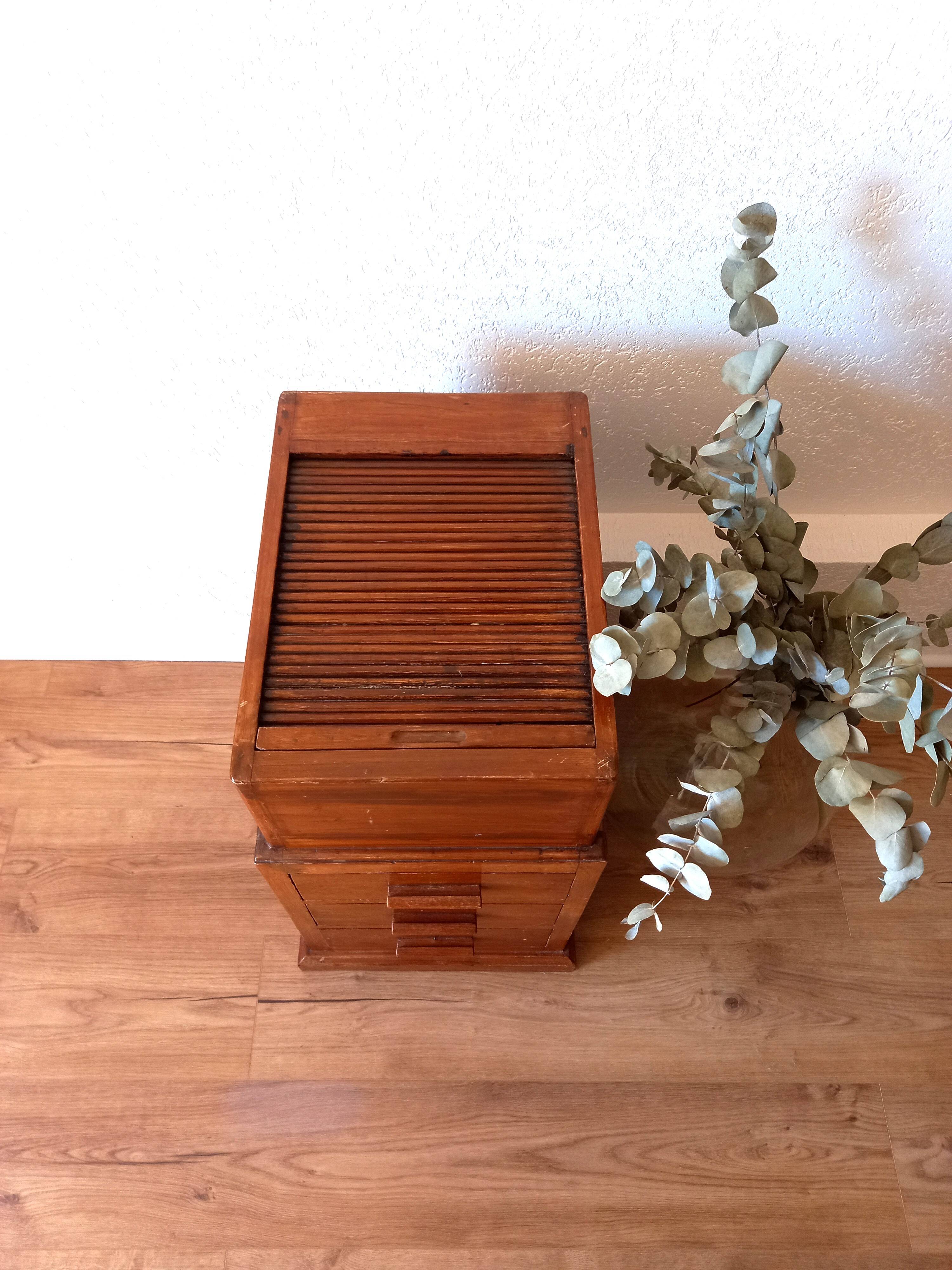 Curtain file cabinet with drawers