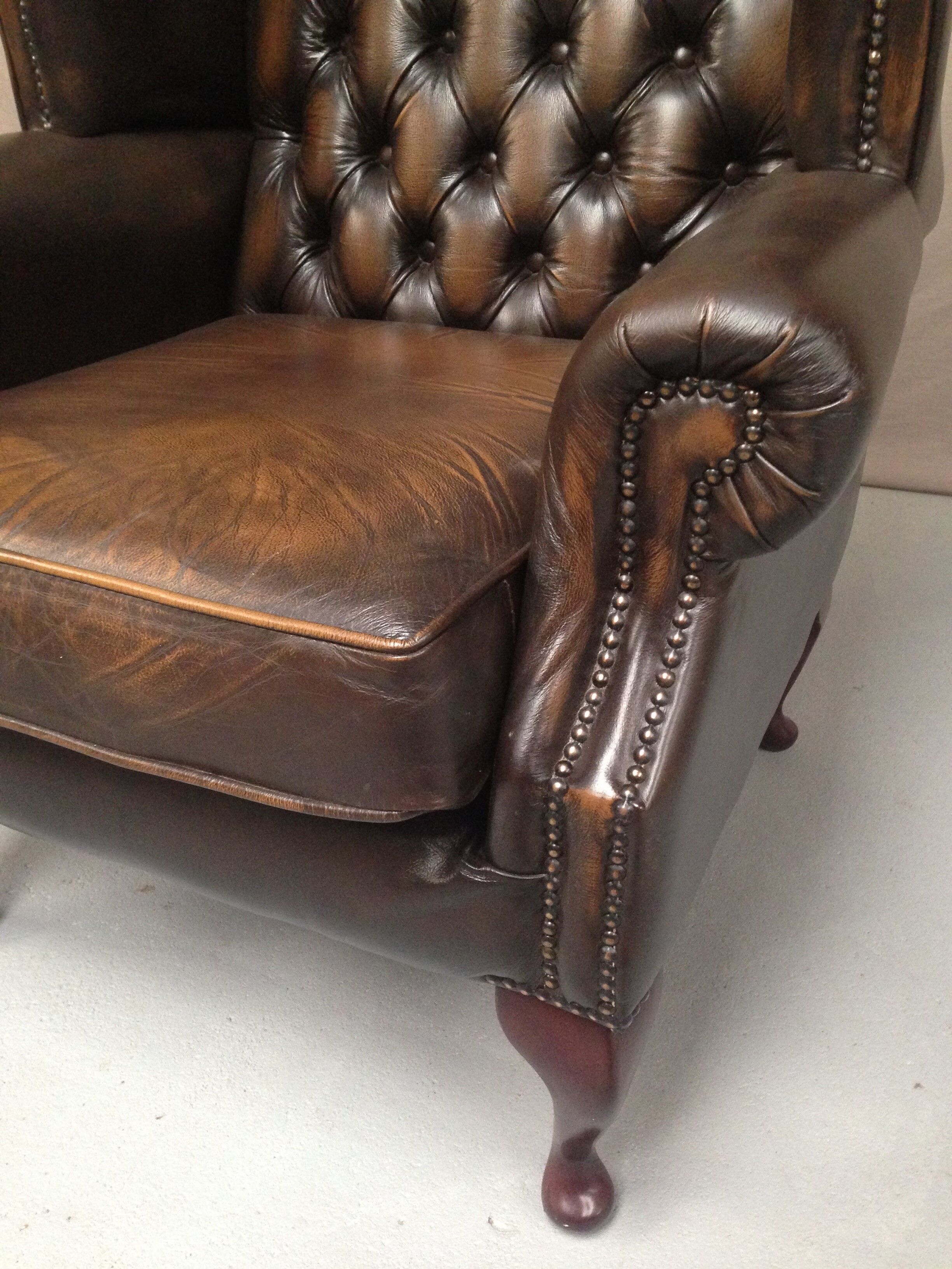 Flesh chesterfield wing Chair
