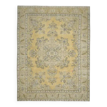 1970s Turkish Hand-Knotted Wool Cotton Orange Area Rug 293x381