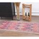 1970s vintage Turkish hand-knotted wool cotton pink runner rug 87x395