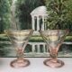 Set of 4 large ice cream bowls color rosaline vintage Italy