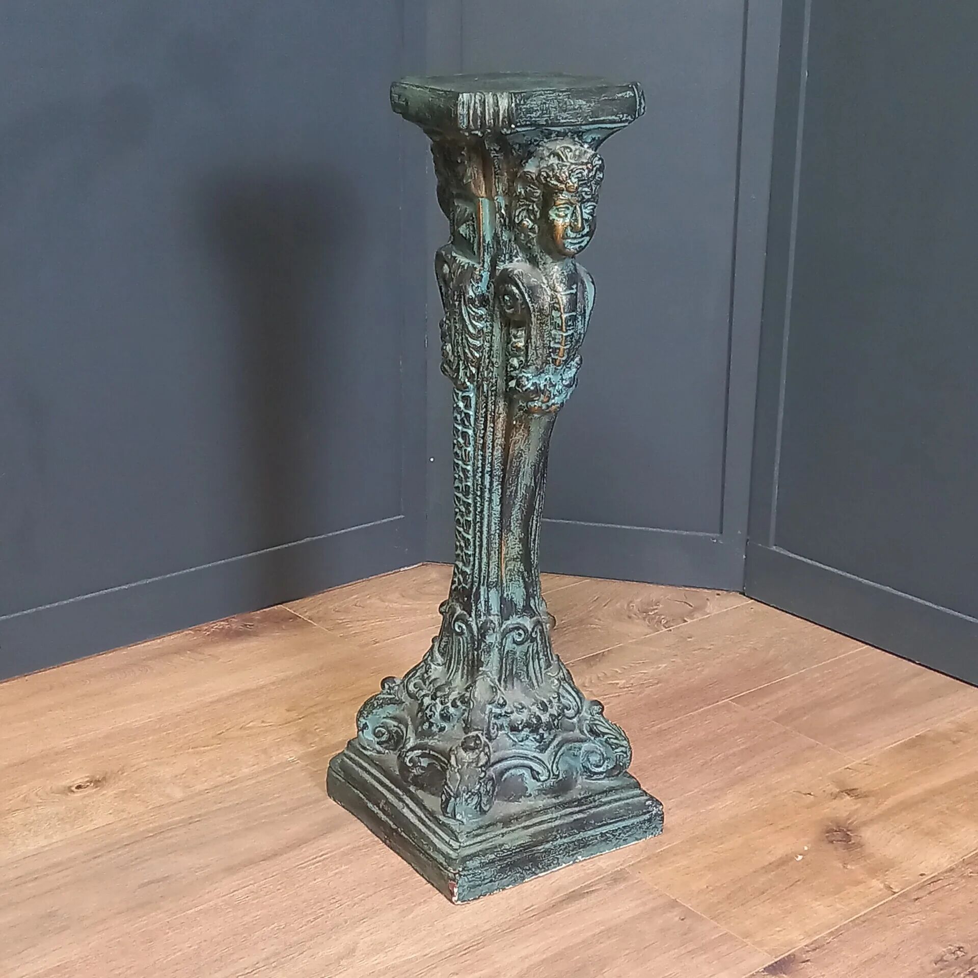 Antique ceramic column faux bronze