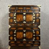Japanese style cabinet in ironwood and gilded bronze, 19th century