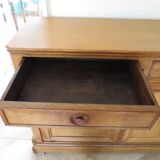 Old - Beautiful solid oak sideboard - 2 doors - 2 drawers in golden oak color