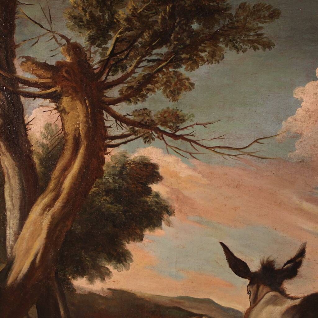 18th century Italian painting, pastoral genre scene
