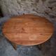 Rustic French antique dining table, drop-leaf table in cherry wood, circa 1900.