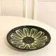 large ceramic bowl, abstract patterns, Black & Yellow, Made in Belgium,