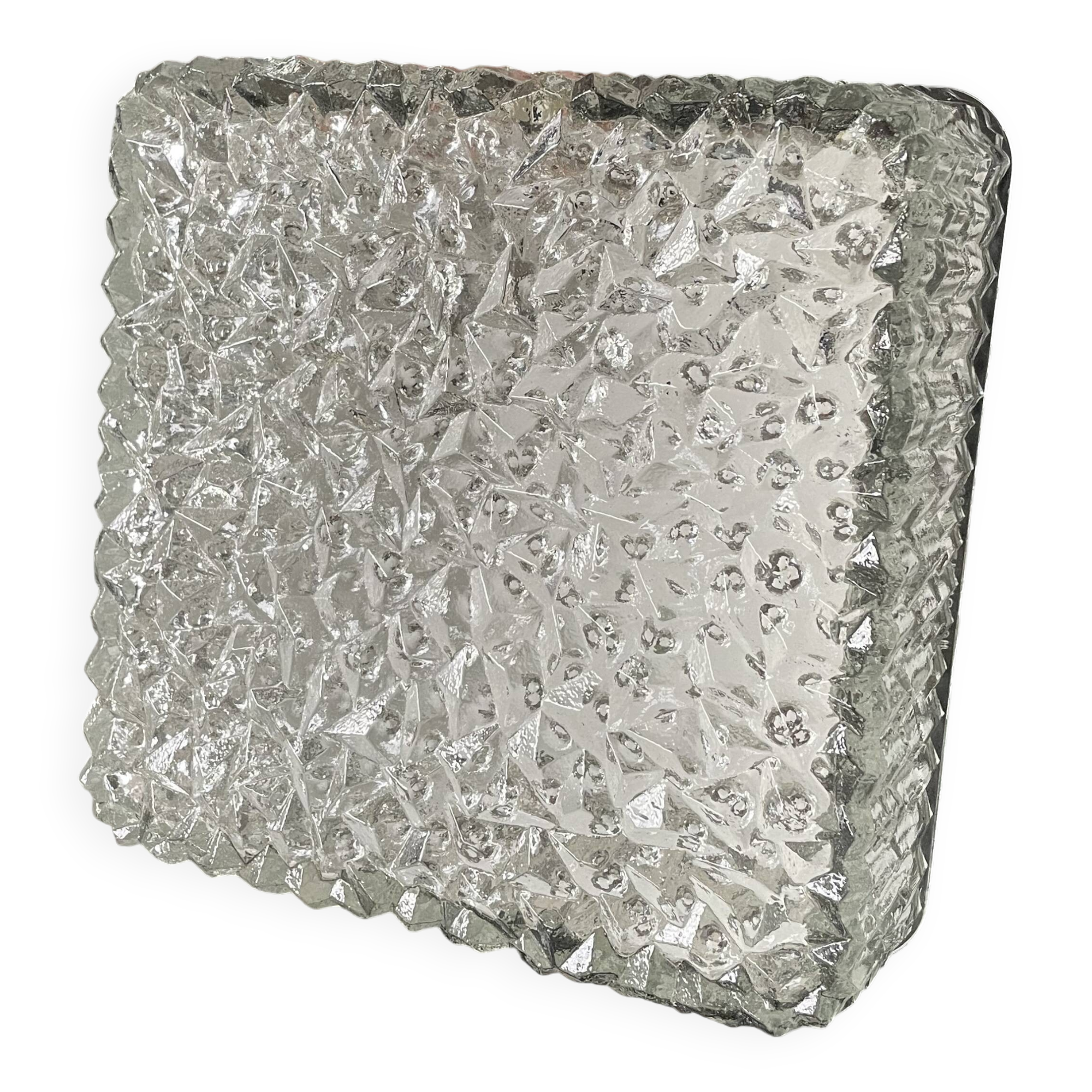 Plafonnier globe verre Holophane 1960