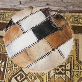Patchwork pouf or stool from the 1980s