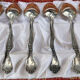Set of 6 small silver metal teaspoons