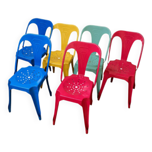 Suite de 6 Chaises style - design industriel