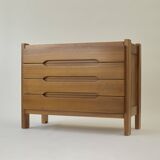 Maison Regain blond elm chest of drawers vintage circa 1970