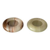 Pair of Vintage Italian Onyx Ashtrays / Catchall Dishes – 1970s