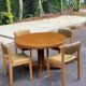 4 Baumann Scandinavian chairs, solid wood and beige leather, 1960