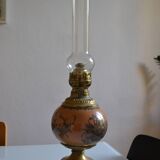 19th c. longwy earthenware oil lamp