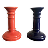 pair of ceramic candlesticks 1980