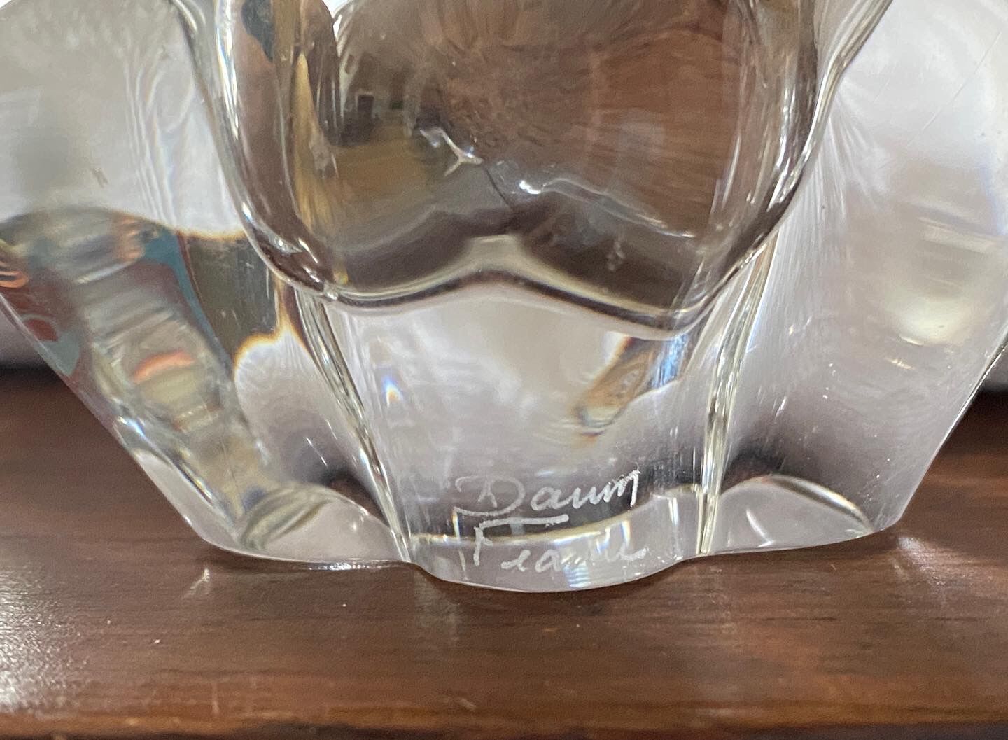 2 crystal salters and their crystal spoons "Daum France"