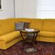 Yellow bouclé corner modular sofa, 1970s, set of 6