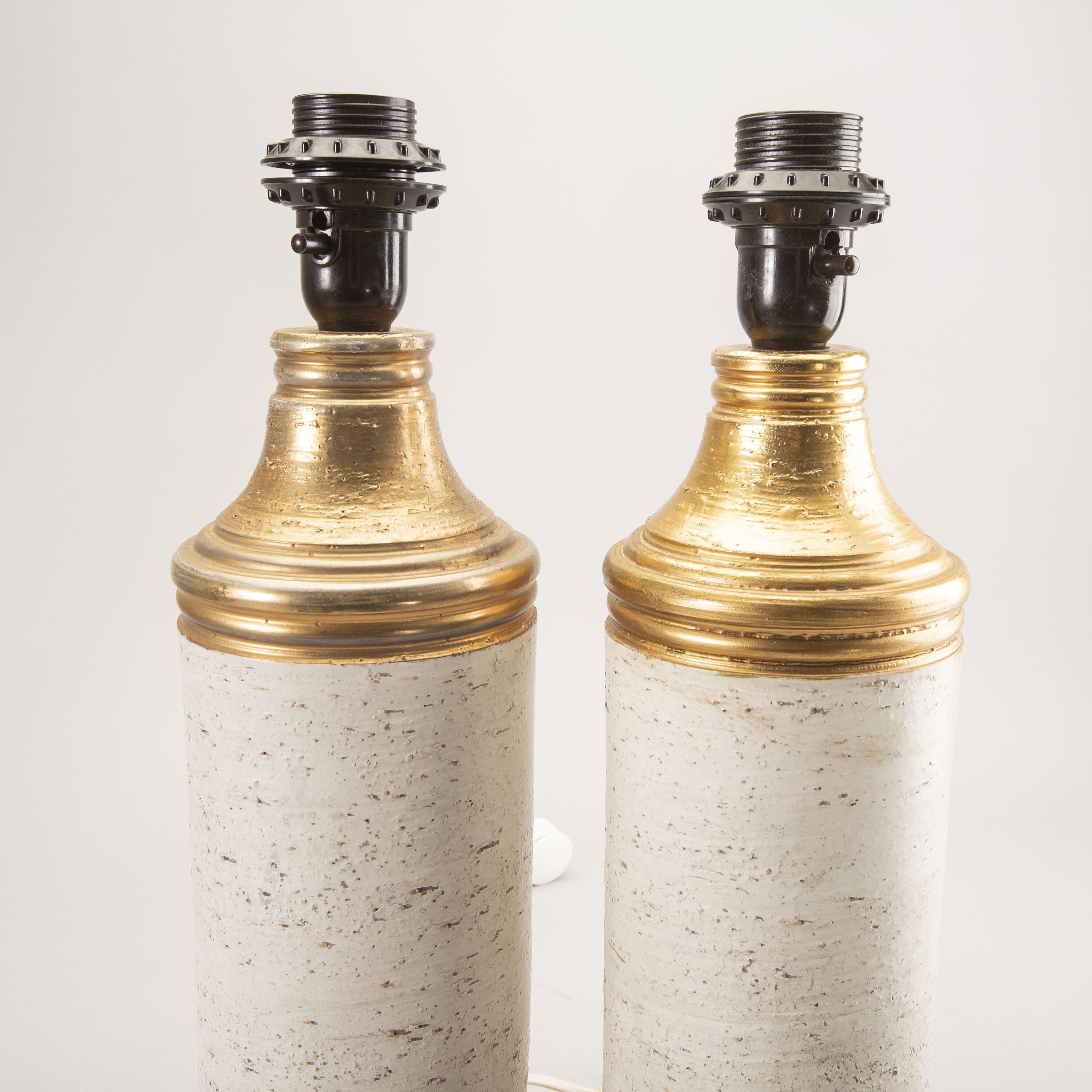Paire de lampes de bureau Aldo Londi pour Bitossi, Italie, 1960