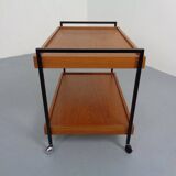 Minimalist Rollable Teak Serving Cart, 1960s
