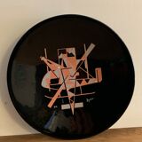 Empty Djinn enamelled black ceramic pockets, helicopter aviation theme