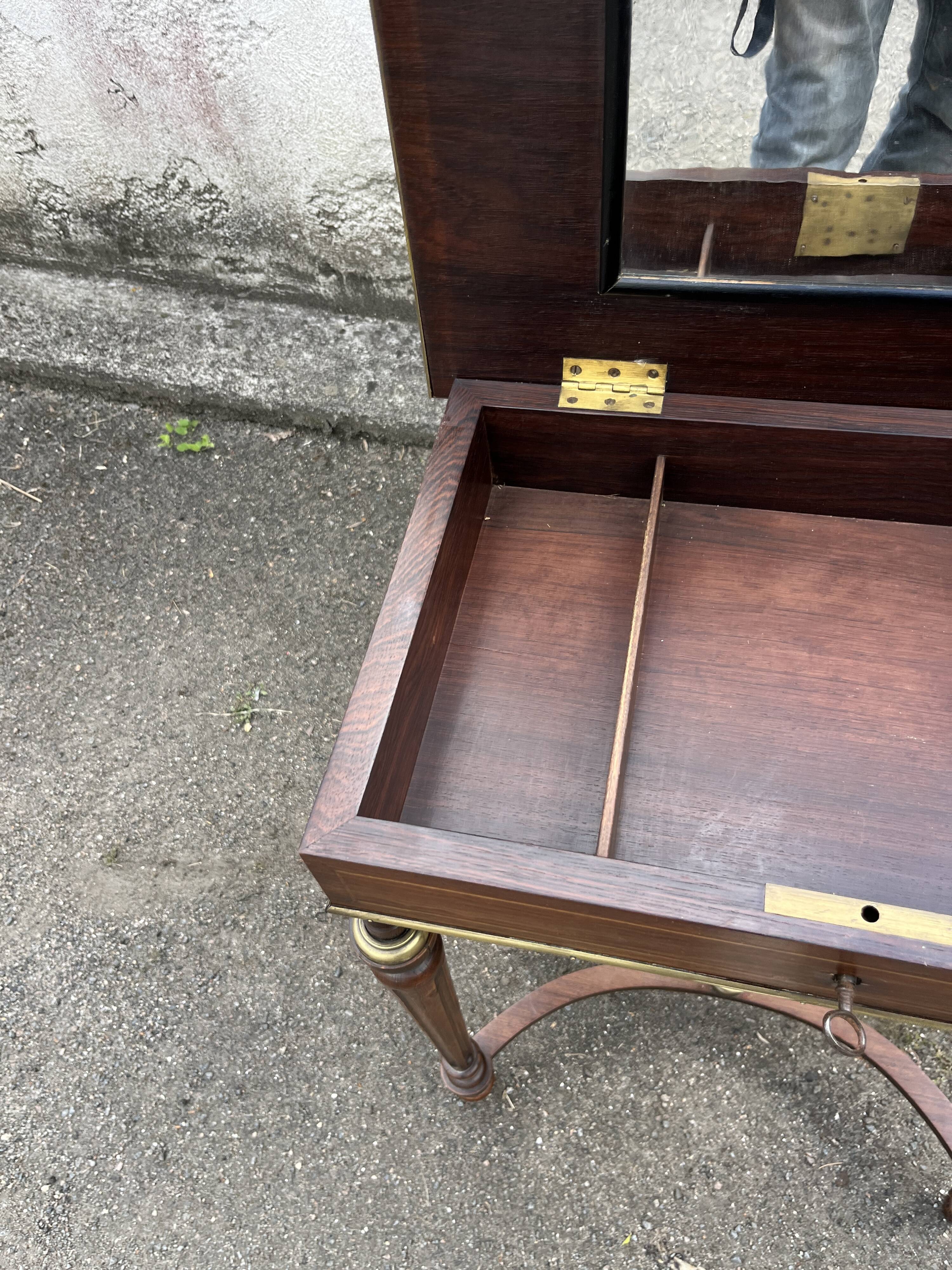 Dressing table Napoleon III — mirror, brass, marquetry