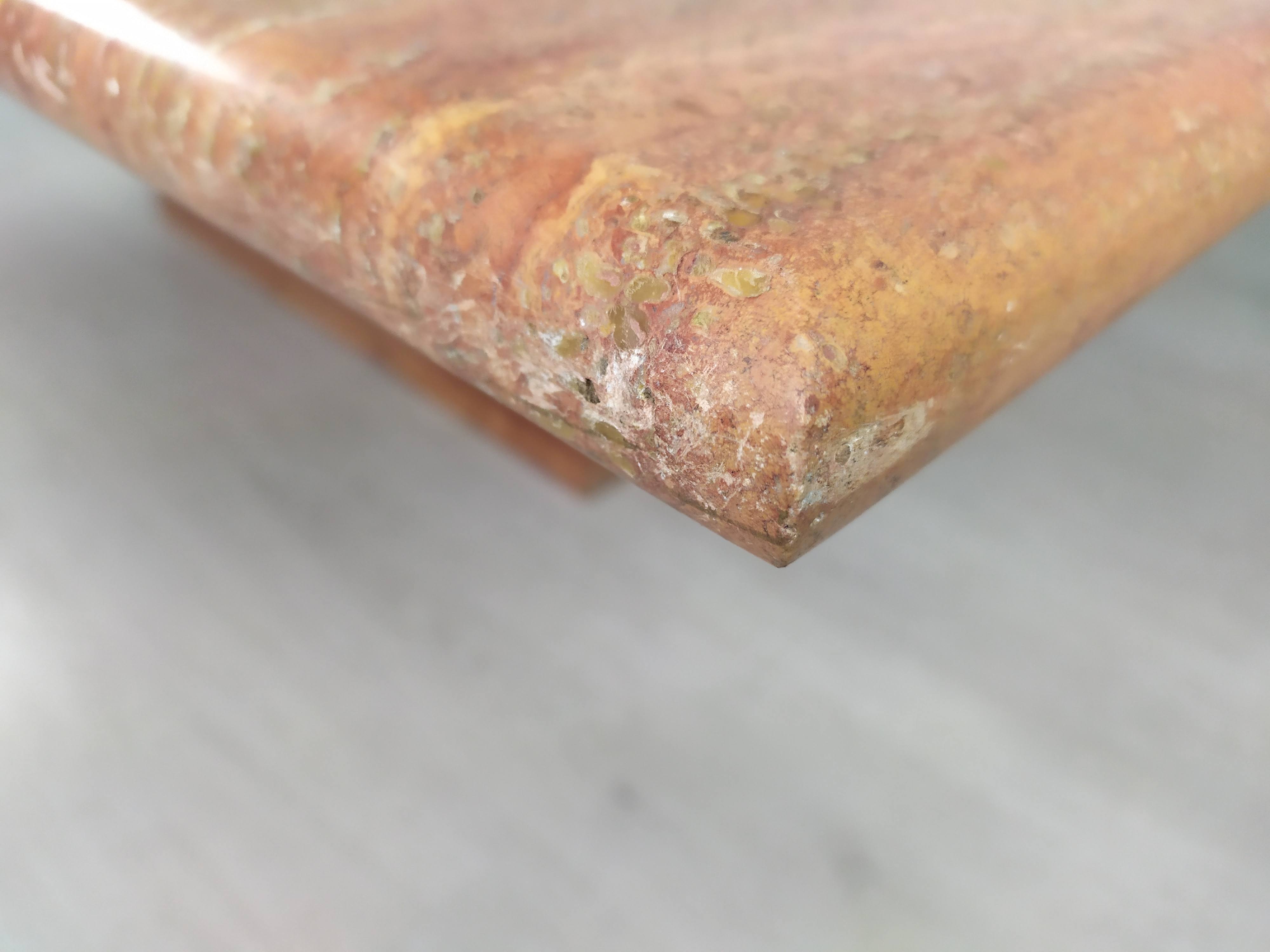 Travertine coffee table red design