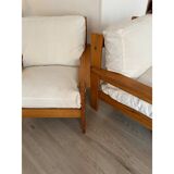 Pair of pine armchairs