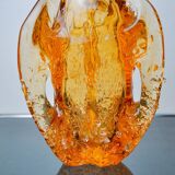 Orange Seguso vase, frosted Murano glass, Italy, 1970