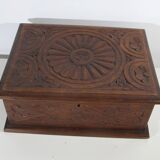 Carved wooden box