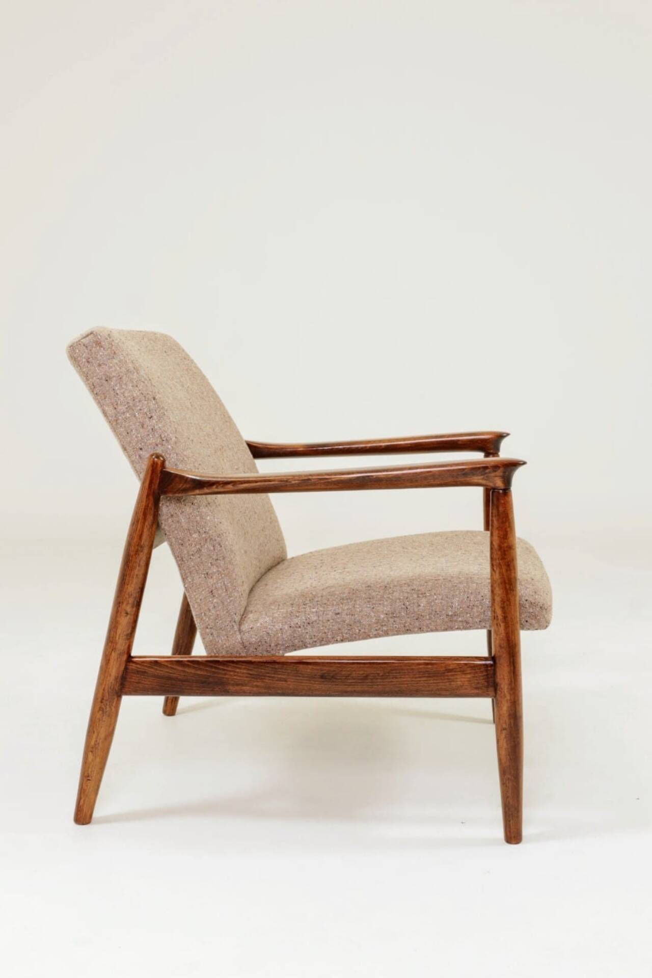 Vintage Armchair by Edmund Homa GFM 64, Tweed Upholstery, Poland, 1960
